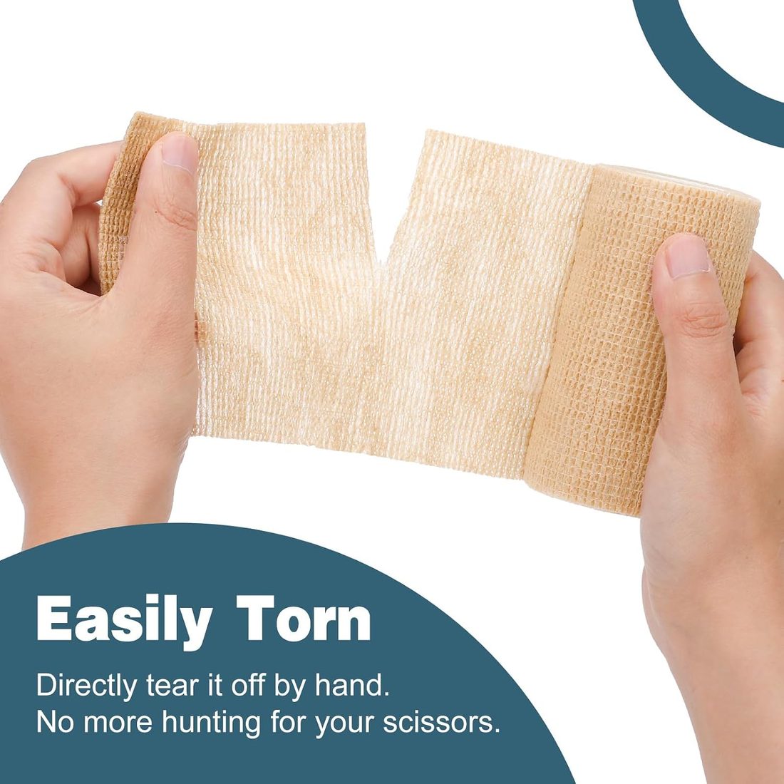 AZEN Self-Adhesive Bandage Wrap, 4 in · 18 Rolls · Skin Tone, view 6