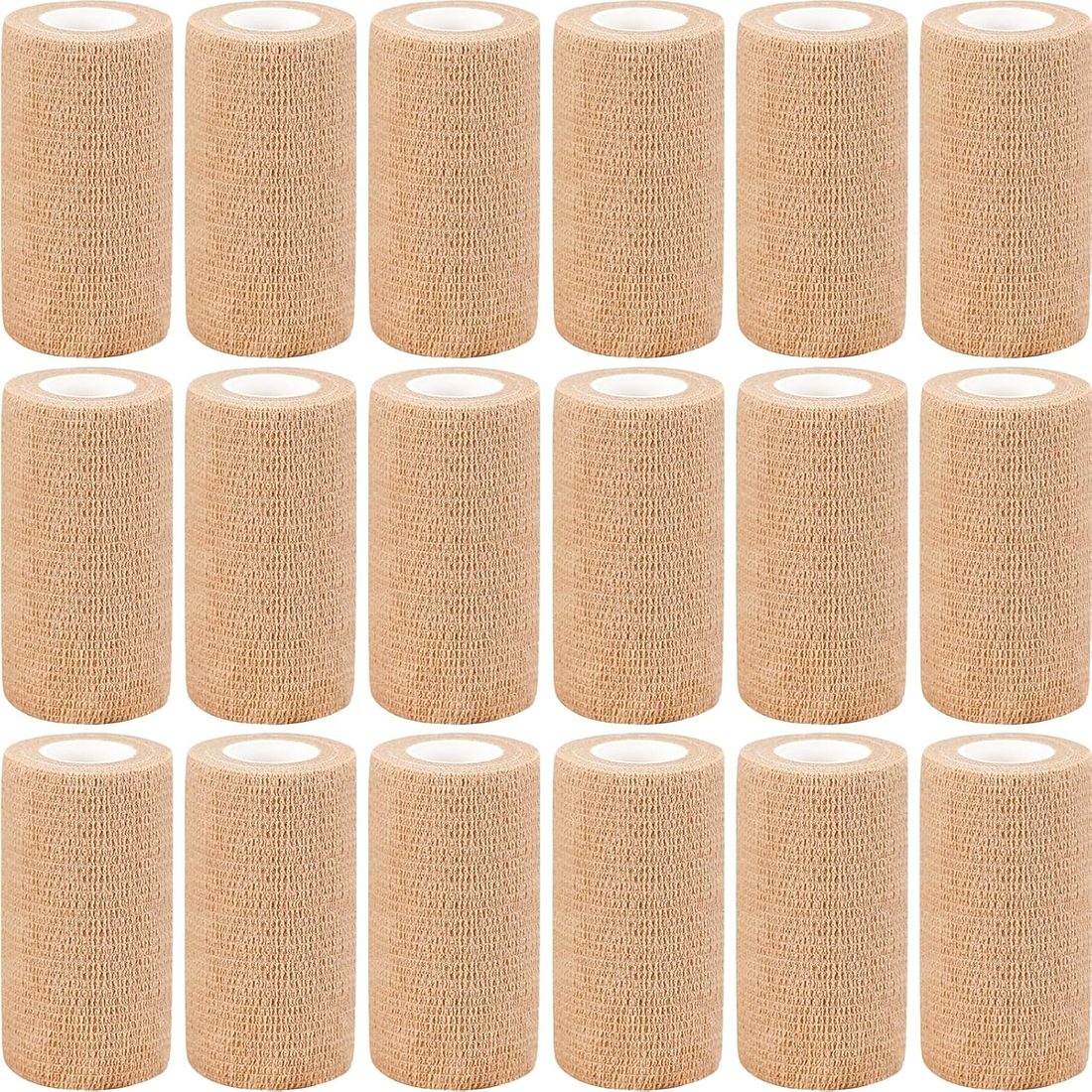 AZEN Self-Adhesive Bandage Wrap, 4 in · 18 Rolls · Skin Tone