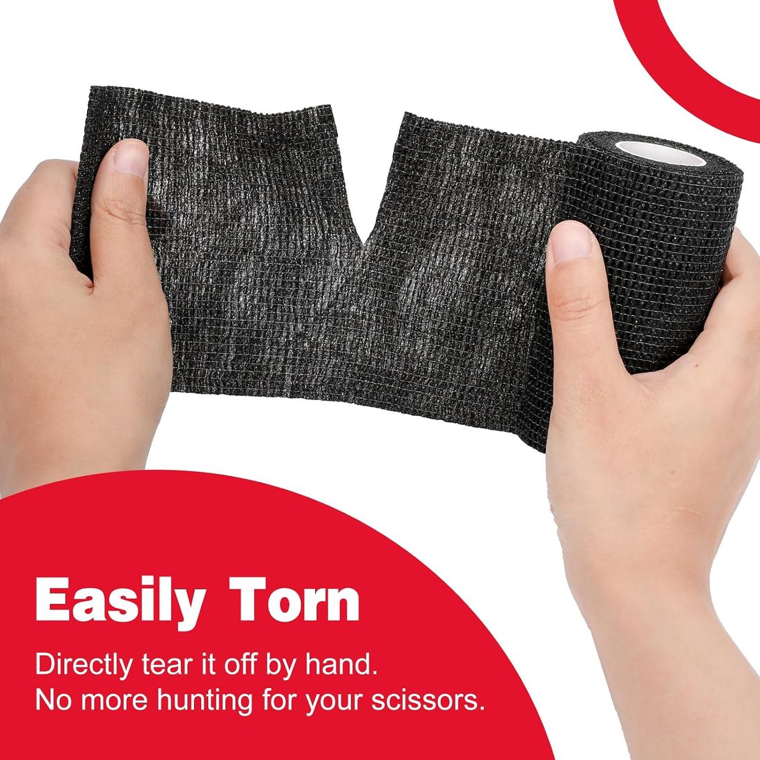AZEN Self-Adhesive Bandage Wrap, 4 in · 9 Pack Black, view 6