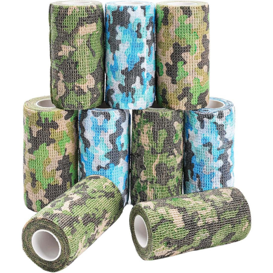 AZEN Self-Adhesive Bandage Wrap, 4 in · 9 Rolls · Camo