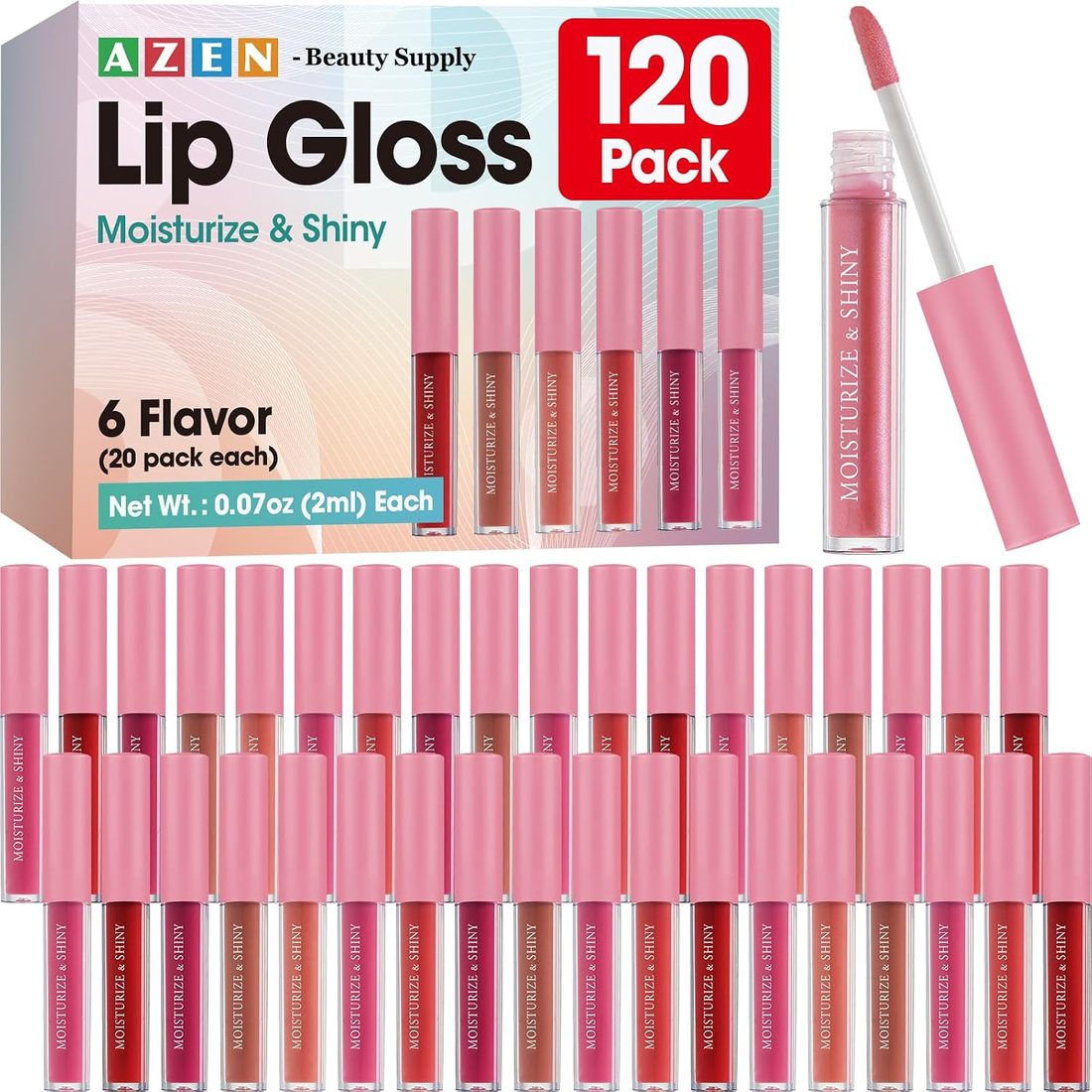 AZEN Shimmer Lip Gloss Set · 120 Pack