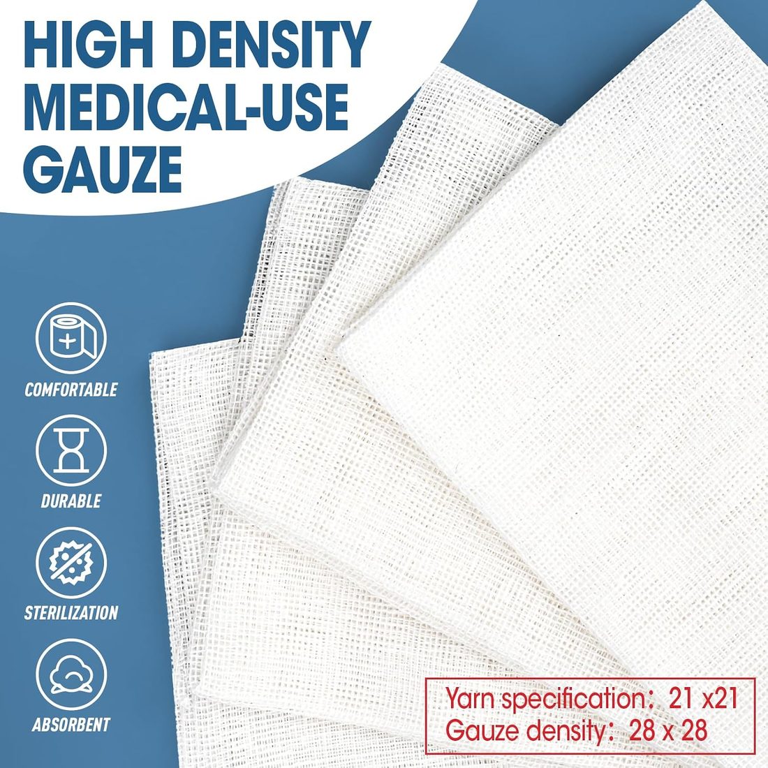 AZEN Sterile Gauze Pads, 3 × 4 in · 120 Count, view 4