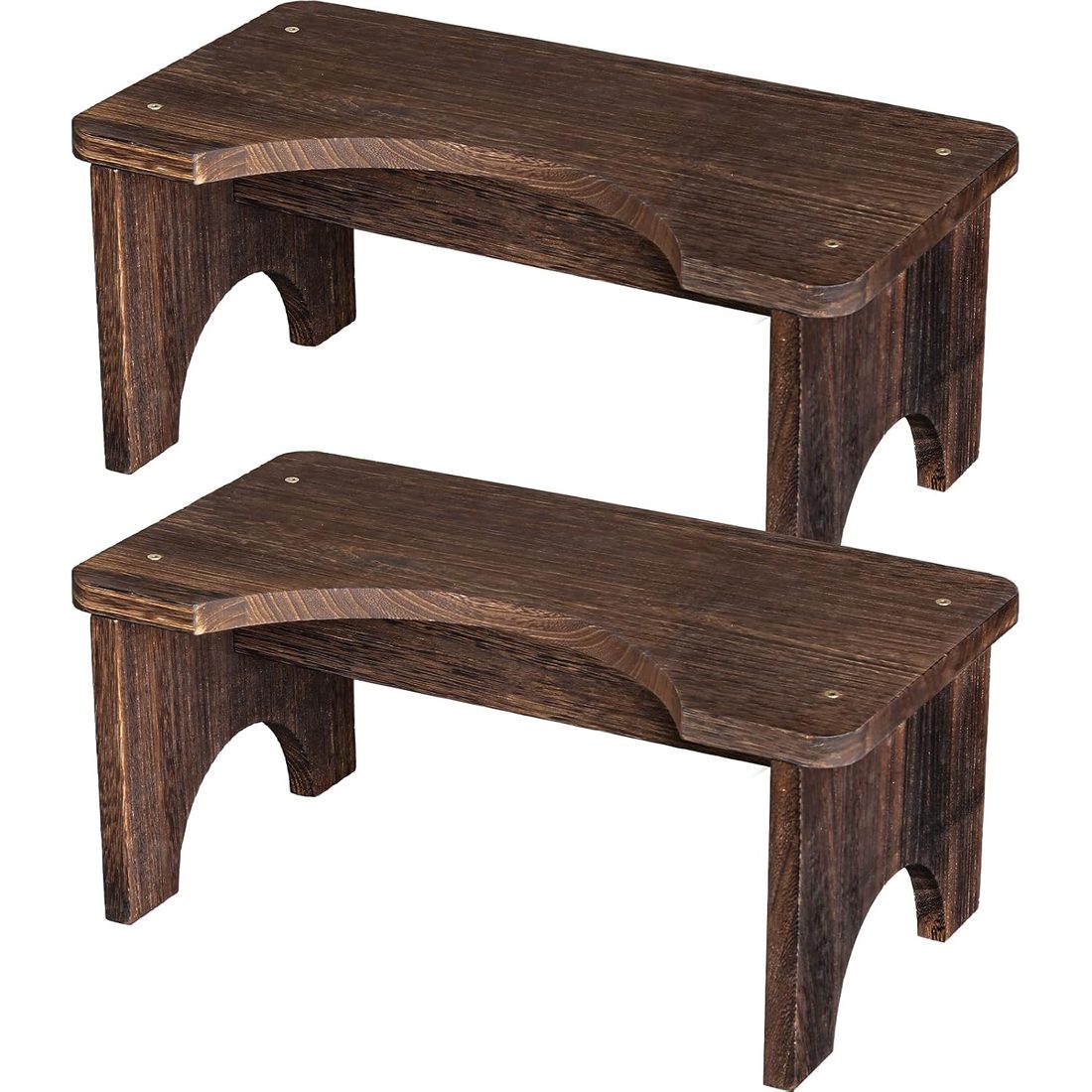 AZEN Wood Toilet Stool, 7 in · 2 Pack Black