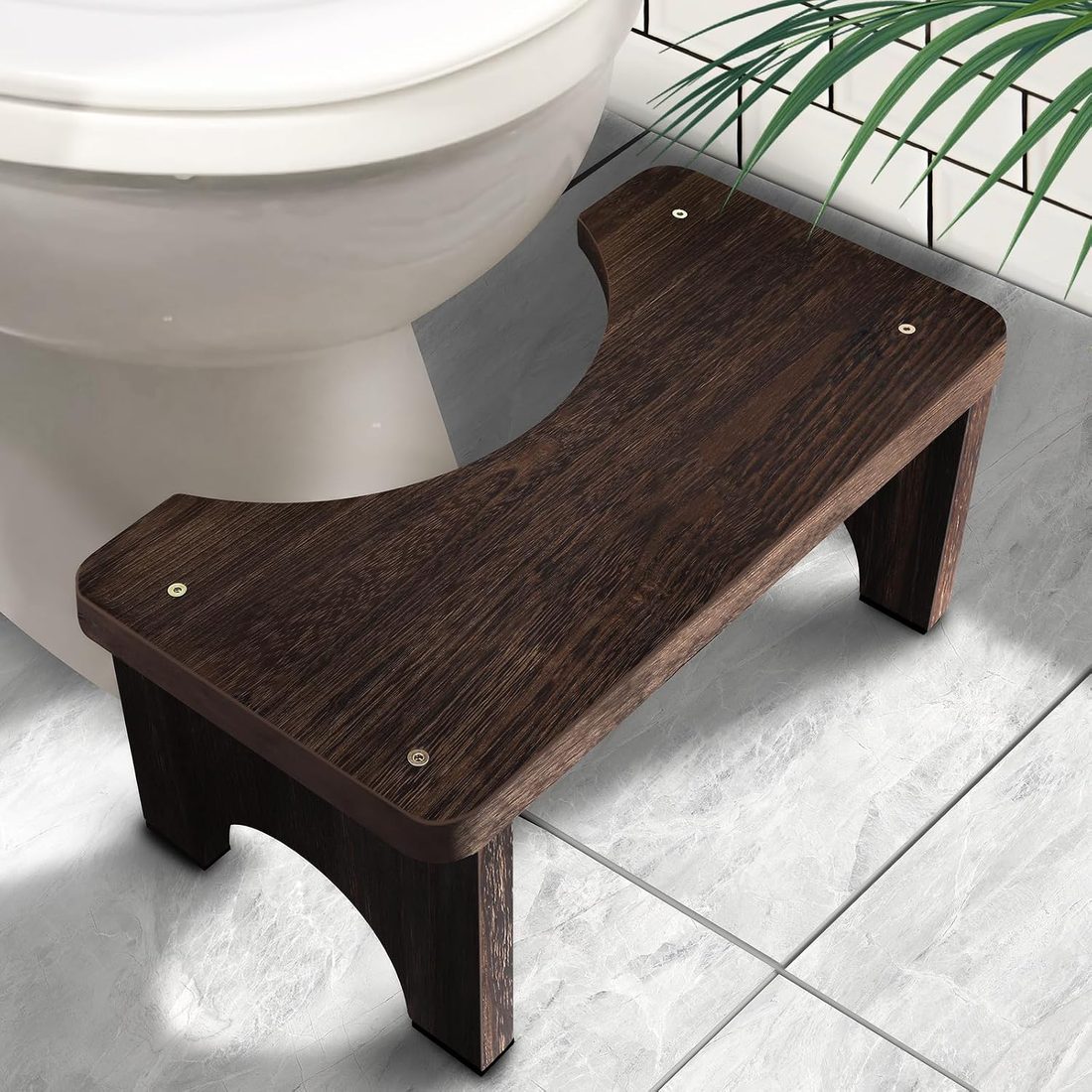 AZEN Wood Toilet Stool, 7 in